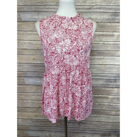 Rachel Zoe Small NWT Palm Print Blouse Ruffled - Picture 1 of 10